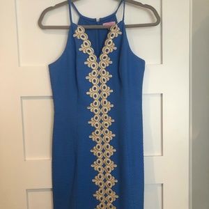 Lilly Pulitzer Blue and Gold Dress - Size 2